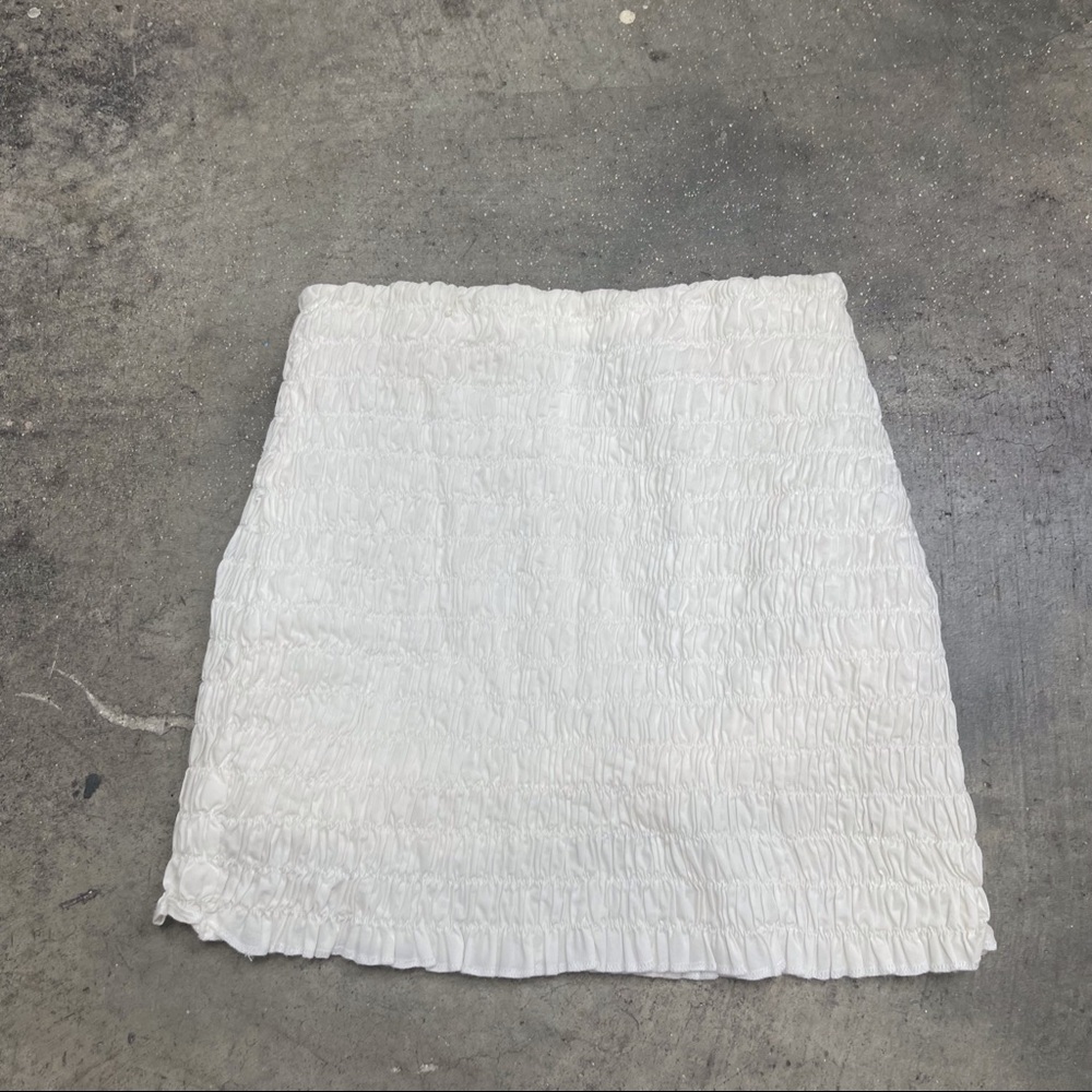 MISTRESS ROCKS White Ruched Mini Skirt Small - Picture 6 of 6